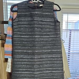 Chic Striped Black and Gray Mini Dress